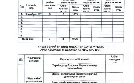 2025 оны хагас жилийн ажлын гүйцэтгэлийн тайлан